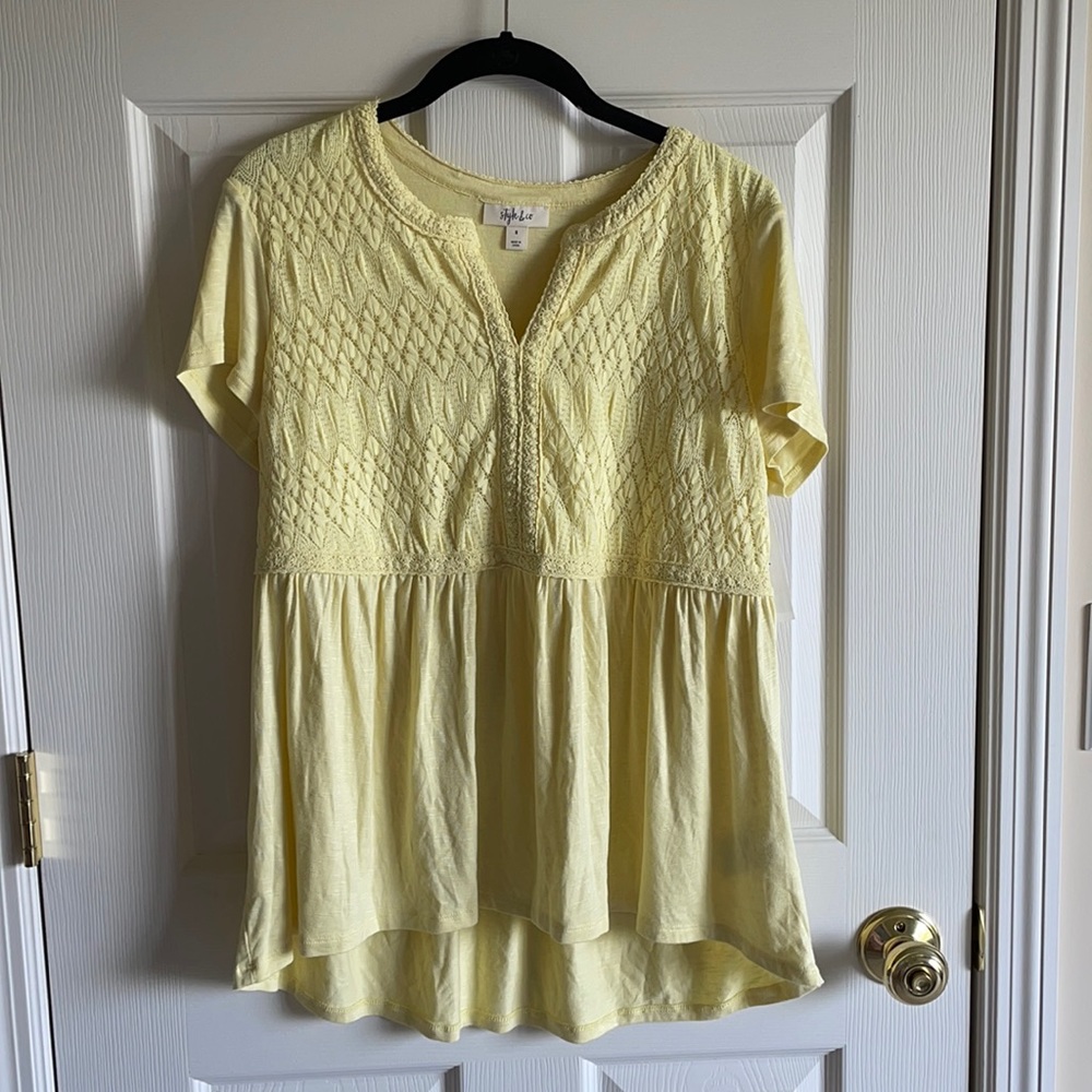 Style & Co Yellow Babydoll top